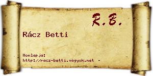Rácz Betti névjegykártya